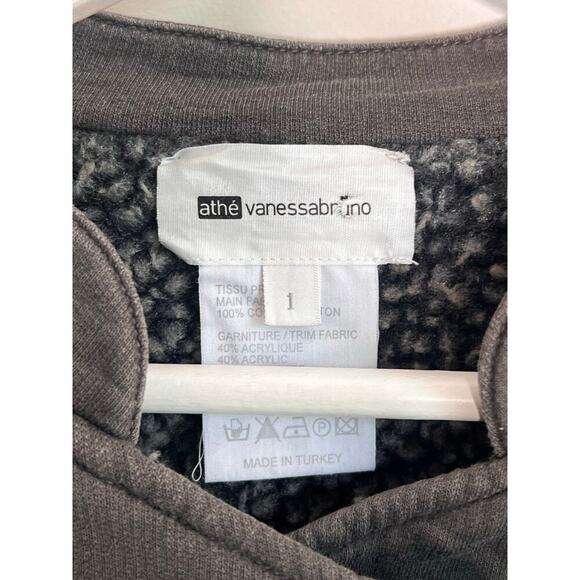 Vanessa Bruno Cotton Long Sleeve Fleece Lined Full Zip Moto Jackets Dark Brown 1 - Picture 5 of 8